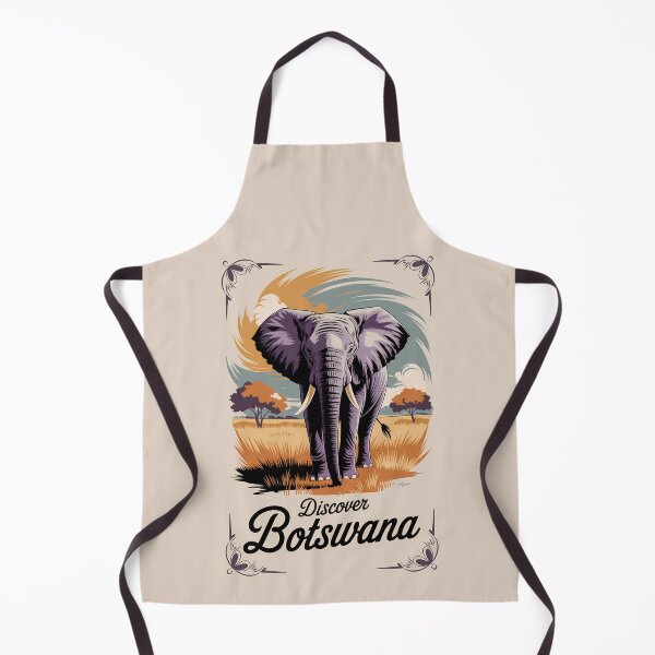 Item preview, Botswana Elephant Illustration Travel Art Vintage designed and sold by KrisSidDesigns.