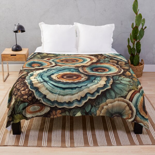 Item preview, Vibrant Turkey Tail Mushroom Tapestry designed and sold by Wiredart.