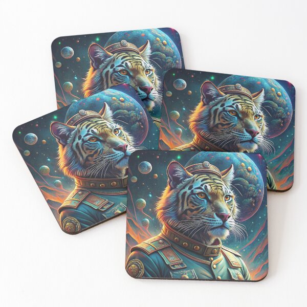 Item preview, Cosmic Tiger Portrait in Space designed and sold by DeDinchi.