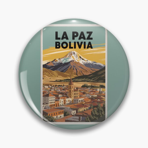 Item preview, La Paz Bolivia Andes Illustration Travel Art Vintage designed and sold by KrisSidDesigns.