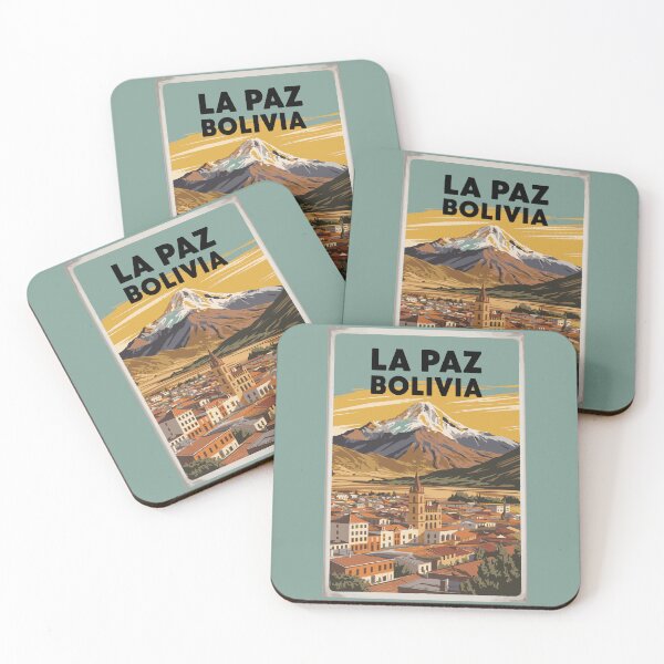 Item preview, La Paz Bolivia Andes Illustration Travel Art Vintage designed and sold by KrisSidDesigns.