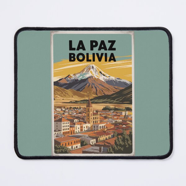 Item preview, La Paz Bolivia Andes Illustration Travel Art Vintage designed and sold by KrisSidDesigns.