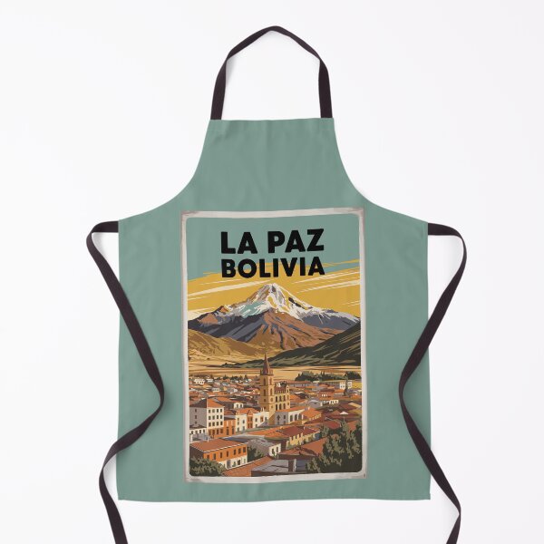 Item preview, La Paz Bolivia Andes Illustration Travel Art Vintage designed and sold by KrisSidDesigns.