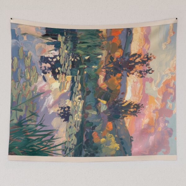 Item preview, Sunset Reflections on a Lily Pond – Impressionist French Landscape designed and sold by CARRAANN.