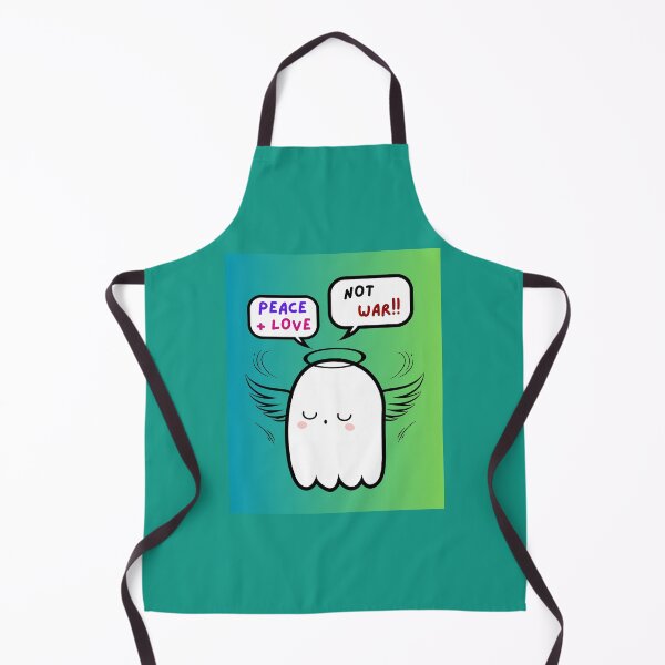 Item preview, Peace + Love, Not War!! Angel Ghost, Halo, Wings, Blue Green Background designed and sold by AASparksDesigns.