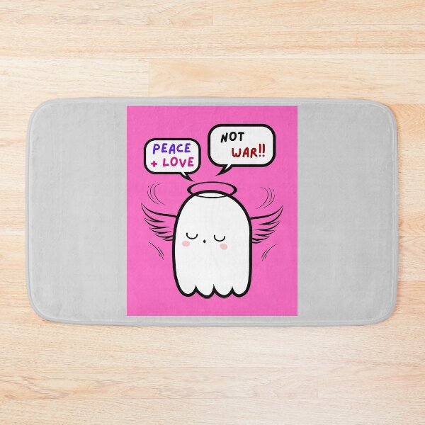 Item preview, Peace + Love, Not War!! Angel Ghost, Halo, Wings, Pink Orange Background  designed and sold by AASparksDesigns.
