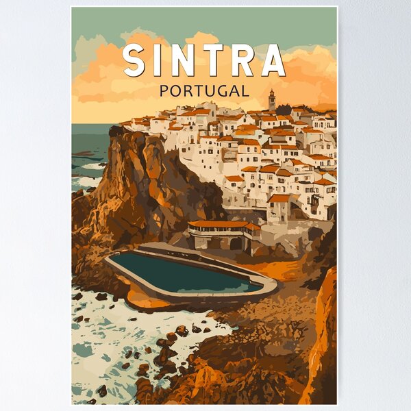 Artikel-Vorschau von Sintra Portugal Illustration Reisekunst Vintage, designt und verkauft von KrisSidDesigns.
