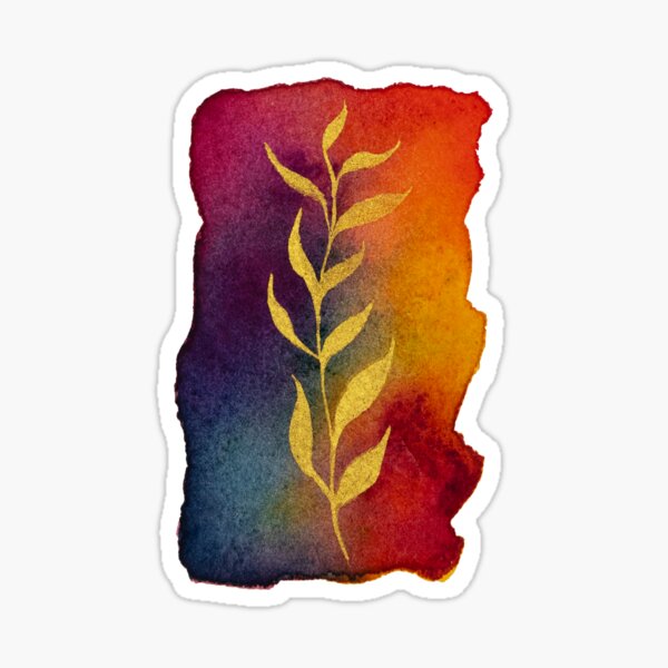 Item preview, Gold leaf rainbow watercolor designed and sold by rylannamelia.