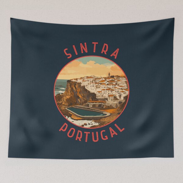 Item preview, Sintra Portugal Retro Distressed Circle designed and sold by KrisSidDesigns.