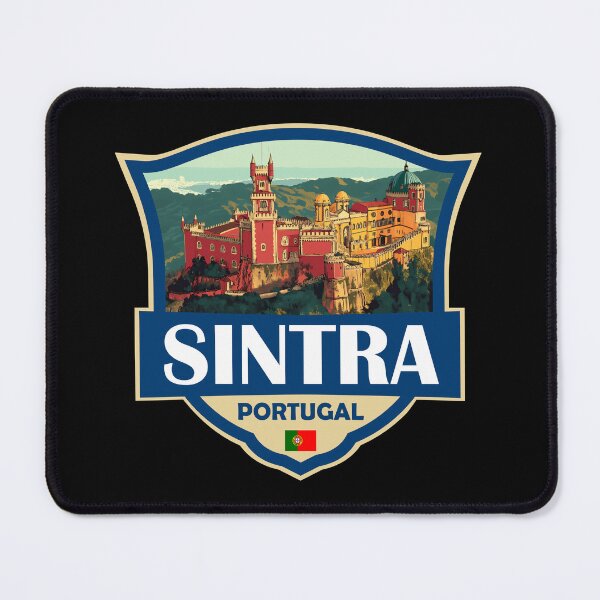 Item preview, Sintra Portugal Pena Palace Illustration Retro Badge designed and sold by KrisSidDesigns.