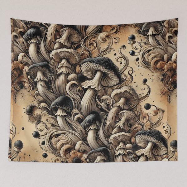 Item preview, Shaggy Ink Cap Mushroom Flow designed and sold by Wiredart.