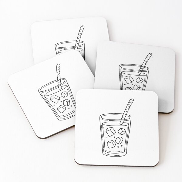 Item preview, A glass of soda with straw ice cubes floating on the surface designed and sold by rasagamastore.