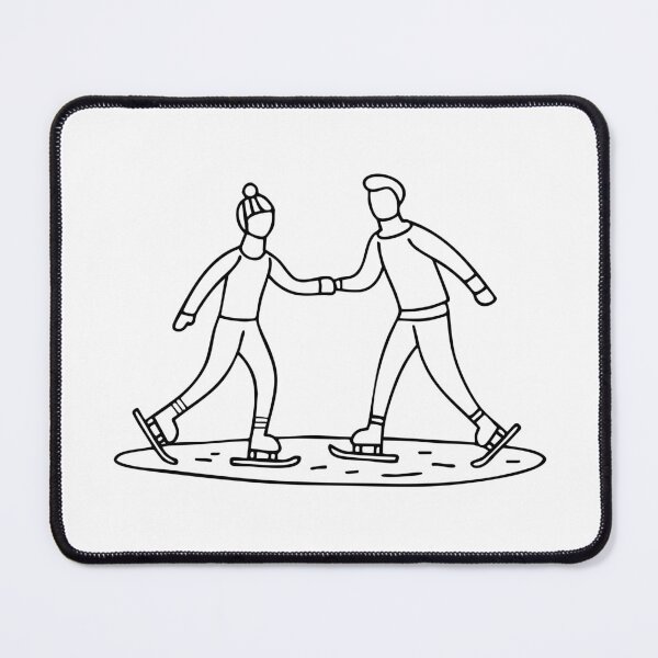 Item preview, A pair of people skating together on a frozen lake designed and sold by rasagamastore.