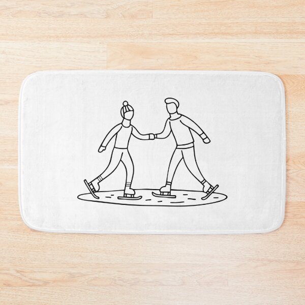 Item preview, A pair of people skating together on a frozen lake designed and sold by rasagamastore.
