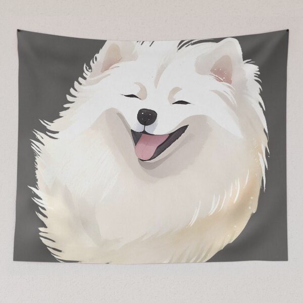 Item preview, Samoyed Dog Watercolour Portrait designed and sold by TheresaNicole.