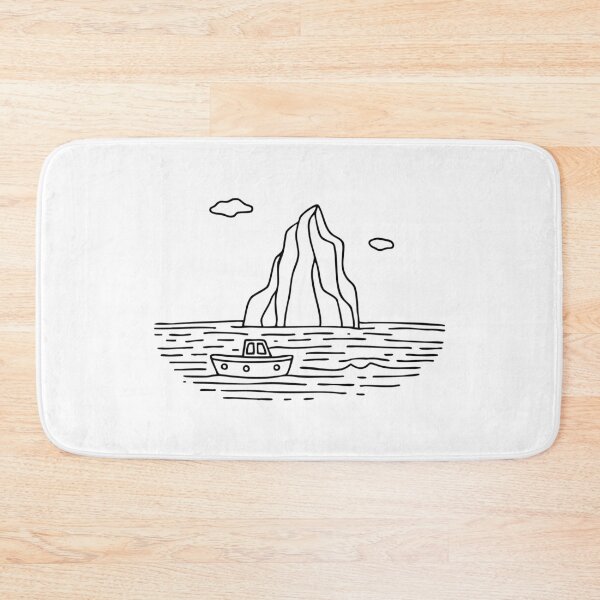 Item preview, A small boat approaching a towering iceberg in the middle of the ocean designed and sold by rasagamastore.