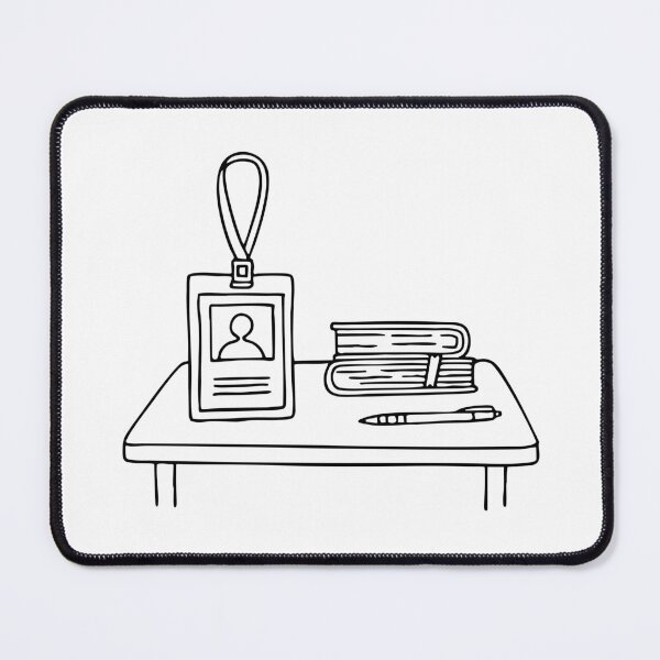 Item preview, A clean desk with an ID card and a notebook stacked together designed and sold by rasagamastore.