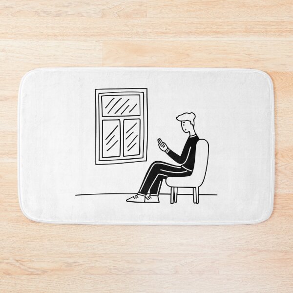 Item preview, A man by the window, scrolling through his phone, ignoring the world designed and sold by rasagamastore.