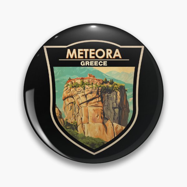 Item preview, Meteora Greece Travel Art Badge designed and sold by KrisSidDesigns.
