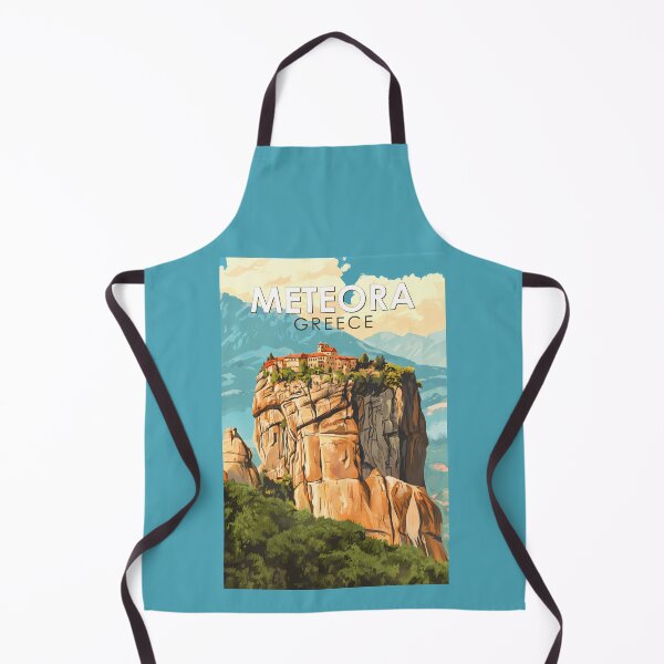 Item preview, Meteora Greece Illustration Travel Art Vintage designed and sold by KrisSidDesigns.