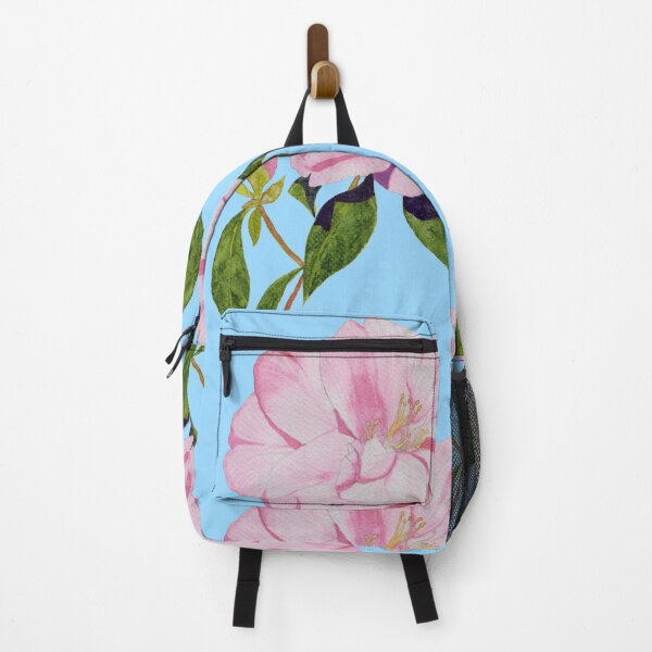 Item preview, Pink camellia with a blue background watercolour painting.  designed and sold by esvb.