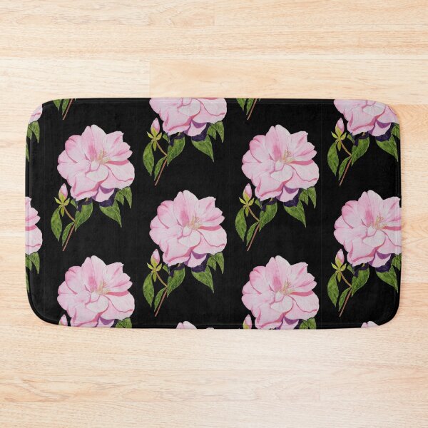Item preview, Pink camellia with a dark background watercolour painting.  designed and sold by esvb.