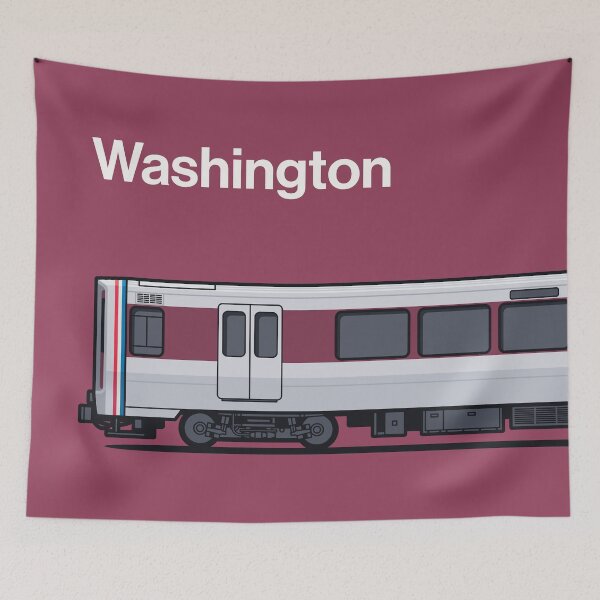 Item preview, Washington 3000 Series Maroon World Train Side USA designed and sold by VoodooCircus.