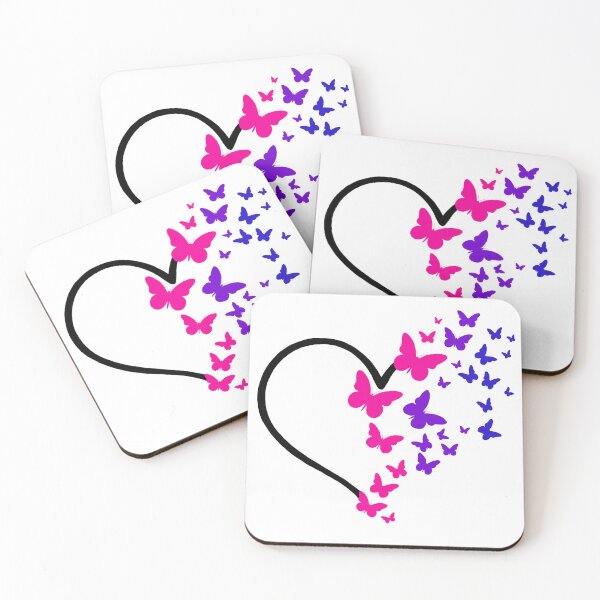 Item preview, Bi-Pride Heart and Butterflies  designed and sold by QueenS-Gallery.