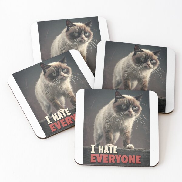 Item preview, i hate everyone angry cat designed and sold by DuskTillDown.
