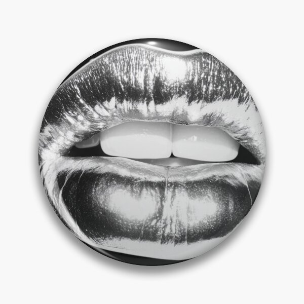 Item preview, Silver Lips, Reflective Shine, Modern Art, Glossy Glamour, Beauty Statement, Metallic Trend, Bold Makeup, Unique Style designed and sold by MOONE FLOWER.