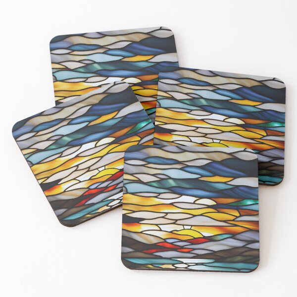 Item preview, Stained Glass Sunset – Abstract Colorful Sky Art designed and sold by Art Garden.