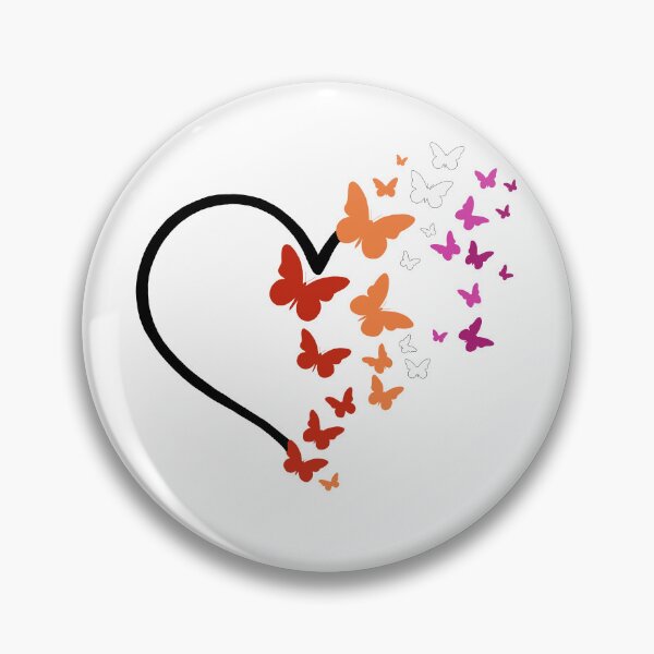 Item preview, Lesbian Pride Heart and Butterflies  designed and sold by QueenS-Gallery.