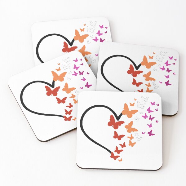 Item preview, Lesbian Pride Heart and Butterflies  designed and sold by QueenS-Gallery.