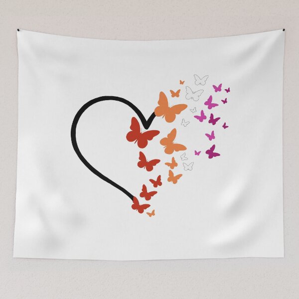 Item preview, Lesbian Pride Heart and Butterflies  designed and sold by QueenS-Gallery.