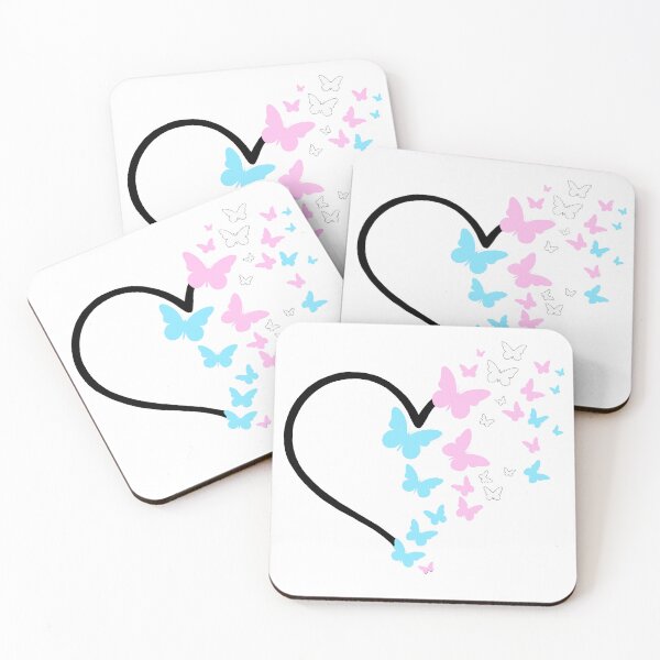 Item preview, Trans Pride Heart and Butterflies  designed and sold by QueenS-Gallery.