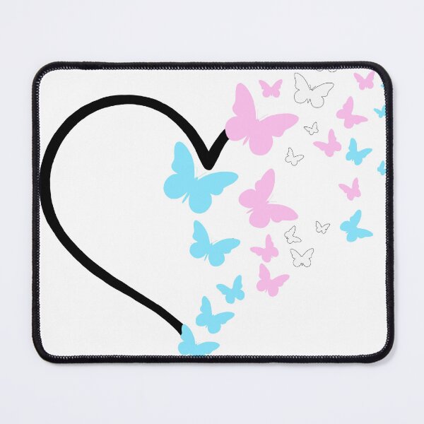 Item preview, Trans Pride Heart and Butterflies  designed and sold by QueenS-Gallery.