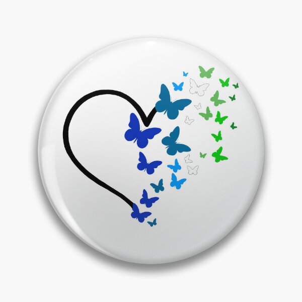 Item preview, MLM Gay Pride Heart and Butterflies  designed and sold by QueenS-Gallery.
