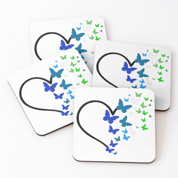 Item preview, MLM Gay Pride Heart and Butterflies  designed and sold by QueenS-Gallery.