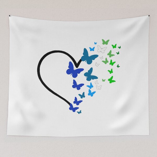 Item preview, MLM Gay Pride Heart and Butterflies  designed and sold by QueenS-Gallery.