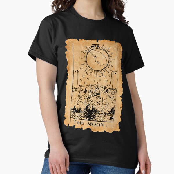 Vista previa del artículo con la obra «Carta del Tarot La Luna - Bordes ásperos vintage», diseñado y vendido por MFGB-Creations.