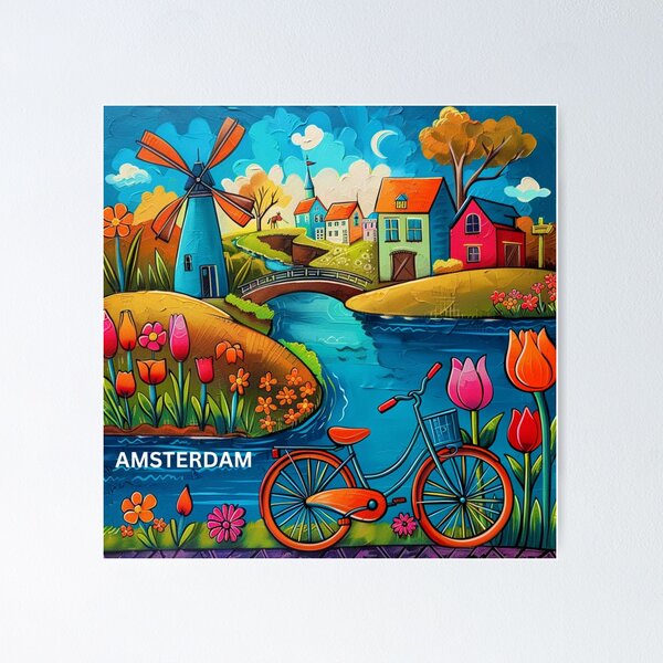 Aperçu de l'œuvre Paysage d'Amsterdam créée et vendue par FineArtsPro.