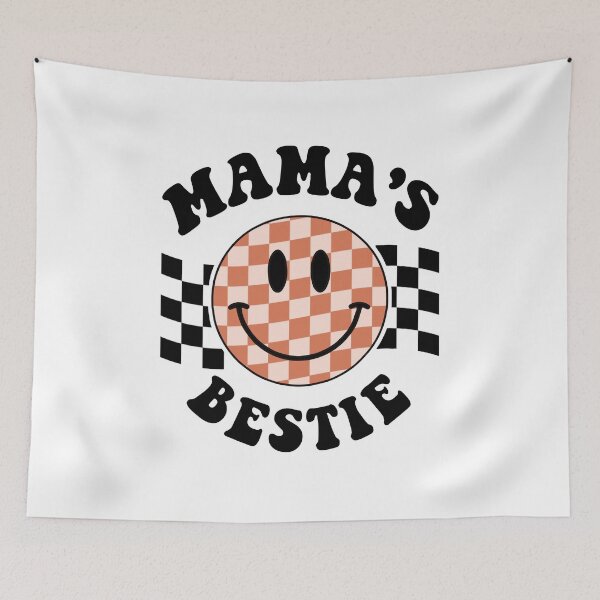 Item preview, Mama's Bestie Retro Checkered Smiley Face designed and sold by JoelFox165.