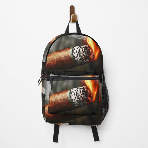 Item preview, Ember's Glow - Close-Up of Burning Cigar with Vibrant Flame and Curling Smoke designed and sold by OlfactoART Studio.