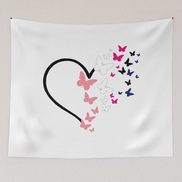 Item preview, Genderfluid Pride Heart and Butterflies  designed and sold by QueenS-Gallery.