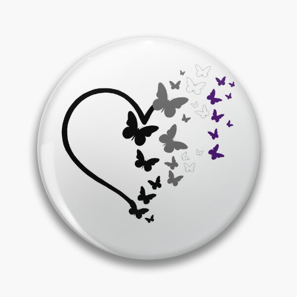 Item preview, Asexual Pride Heart and Butterflies  designed and sold by QueenS-Gallery.