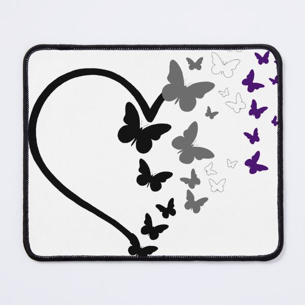 Item preview, Asexual Pride Heart and Butterflies  designed and sold by QueenS-Gallery.