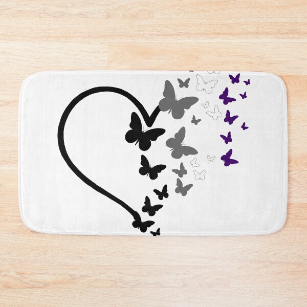 Item preview, Asexual Pride Heart and Butterflies  designed and sold by QueenS-Gallery.