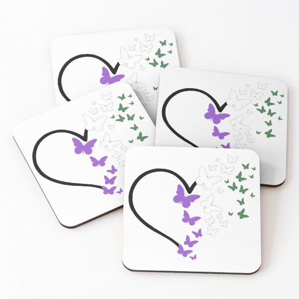Item preview, Genderqueer Pride Heart and Butterflies  designed and sold by QueenS-Gallery.