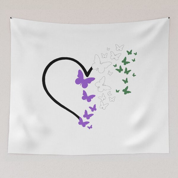 Item preview, Genderqueer Pride Heart and Butterflies  designed and sold by QueenS-Gallery.