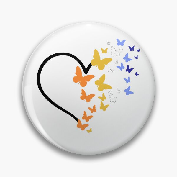 Item preview, Aro/Ace Pride Heart and Butterflies  designed and sold by QueenS-Gallery.